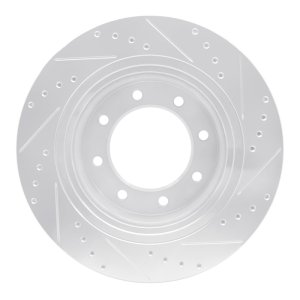 Nissan NV1500 Brake Rotor (1) - Front Left - R1 Concepts - Drilled & Slotted - Silver - `12-`21